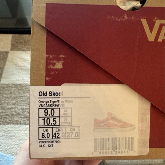 Vans Old Skool Skate Shoe Sneaker Orange Tiger Mens Size 9 - Picture 5 of 6